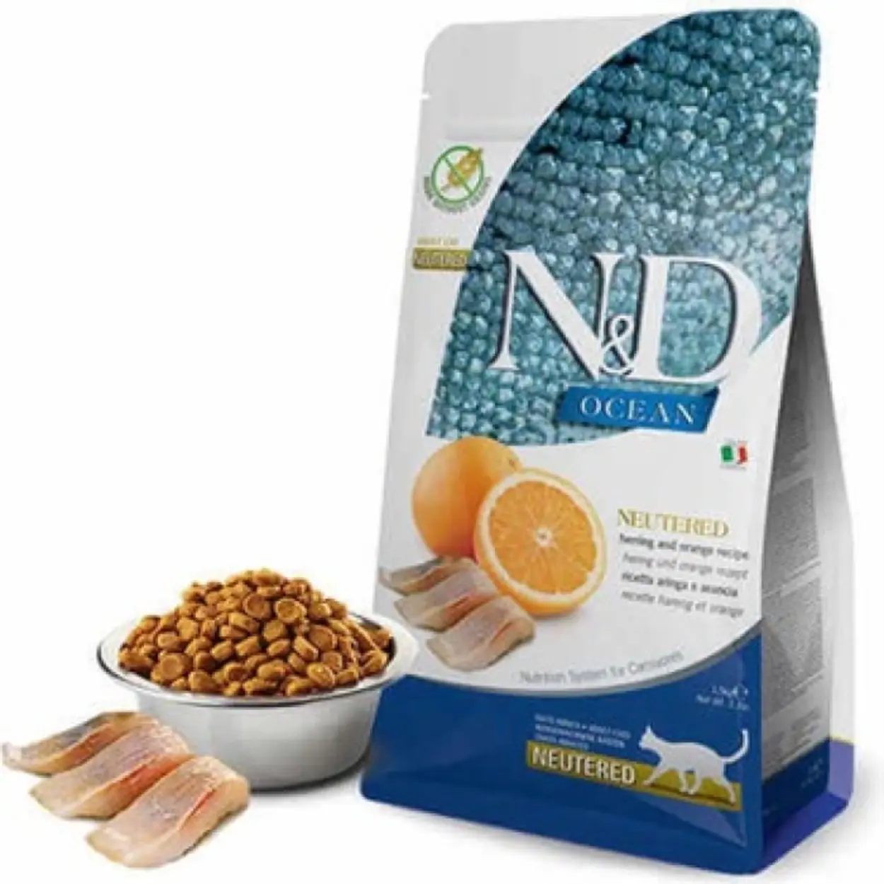 ND Ocean Neutered Tahılsız Balık Portakal Kısırlaştırılmış Kedi Maması 1,5 Kg